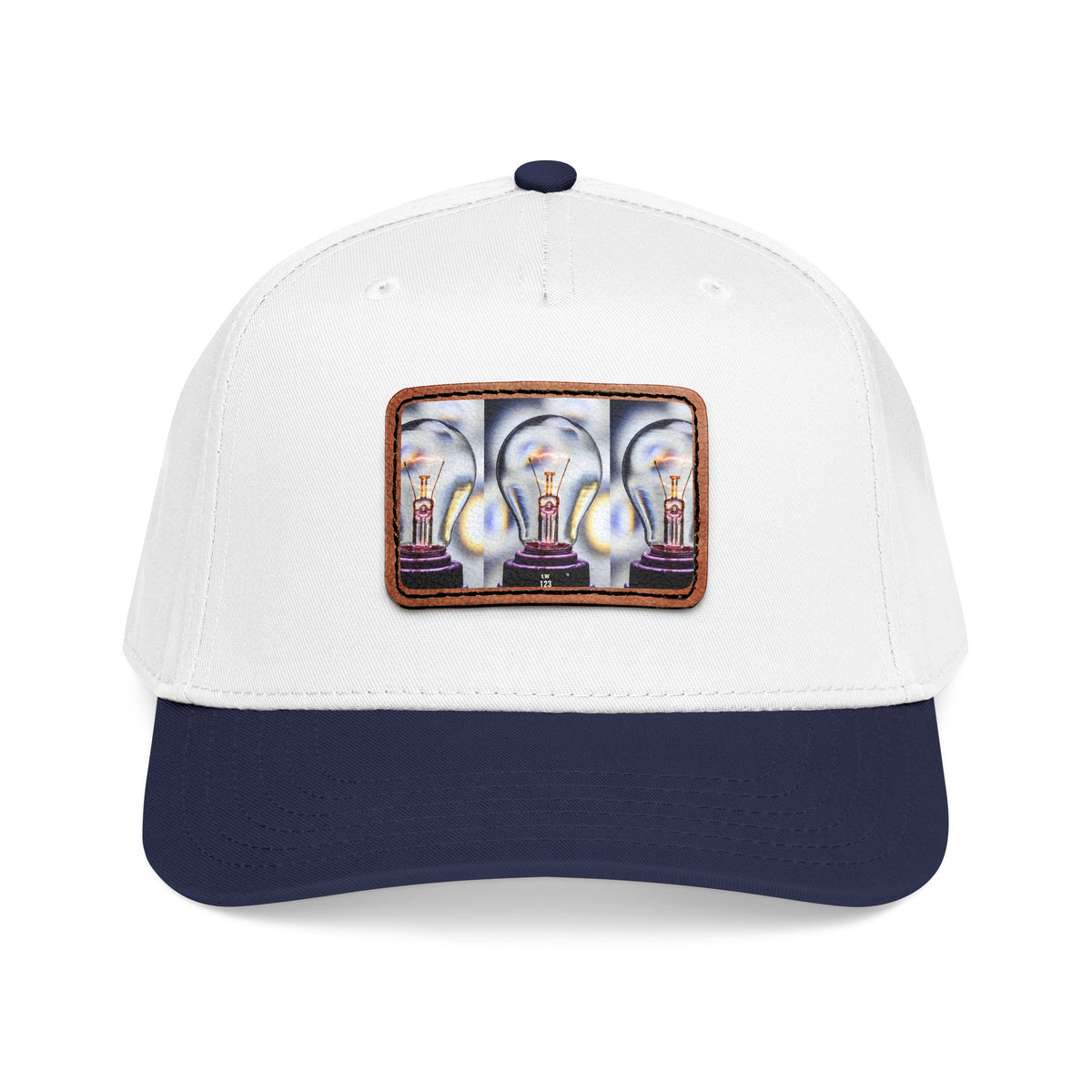 LW 123 Mid Profile Baseball Cap with Leather Patch (Rectangle)