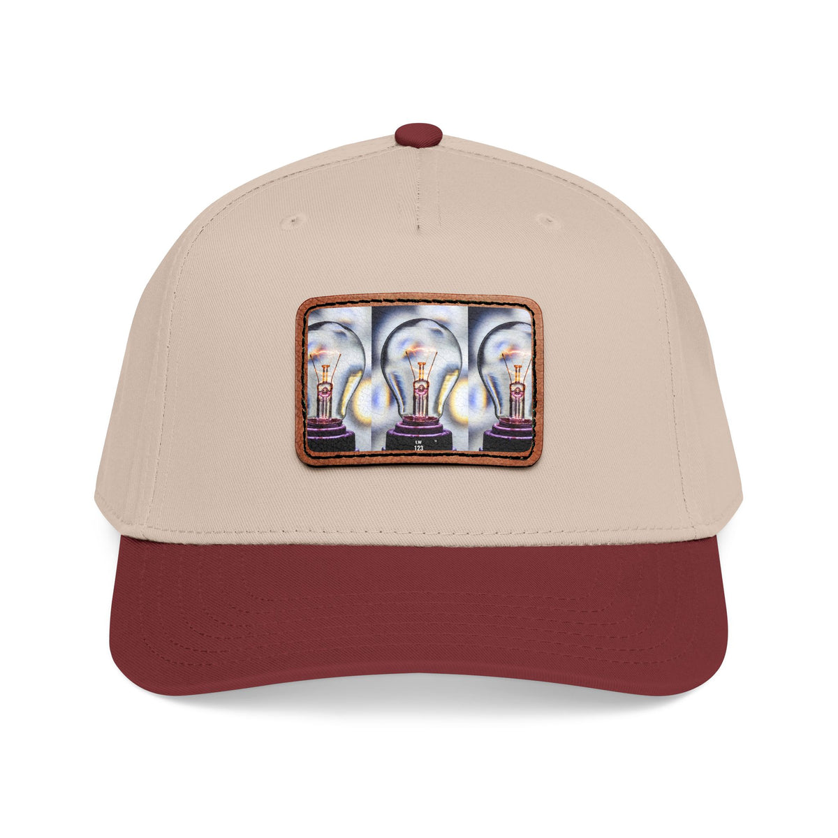 LW 123 Mid Profile Baseball Cap with Leather Patch (Rectangle)
