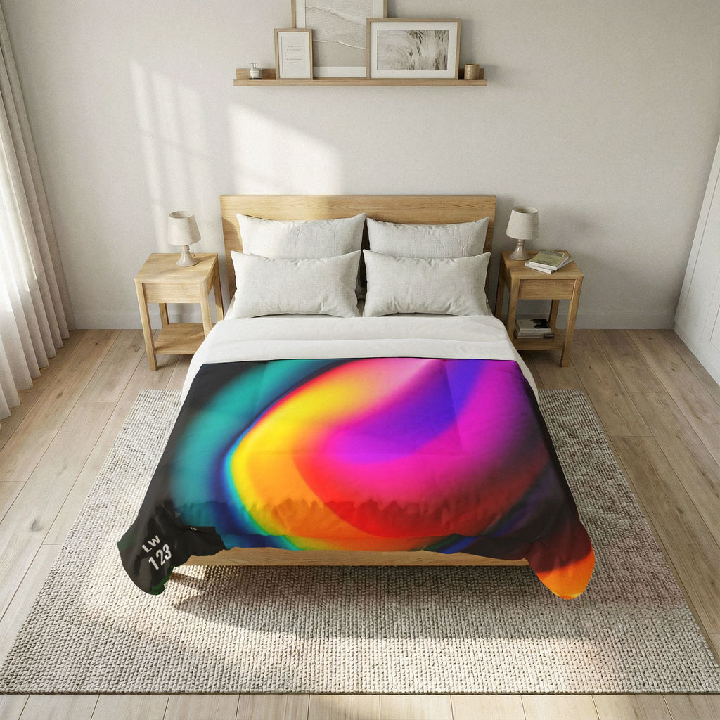 LW 123 Vibrant Rainbow Swirl Cotton Comforter
