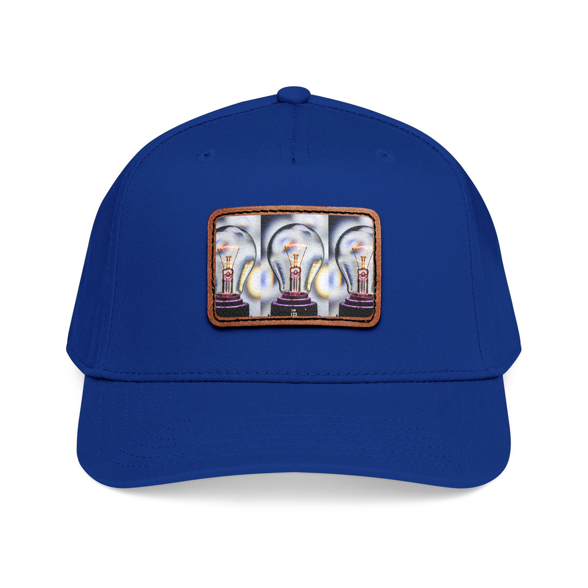 LW 123 Mid Profile Baseball Cap with Leather Patch (Rectangle)