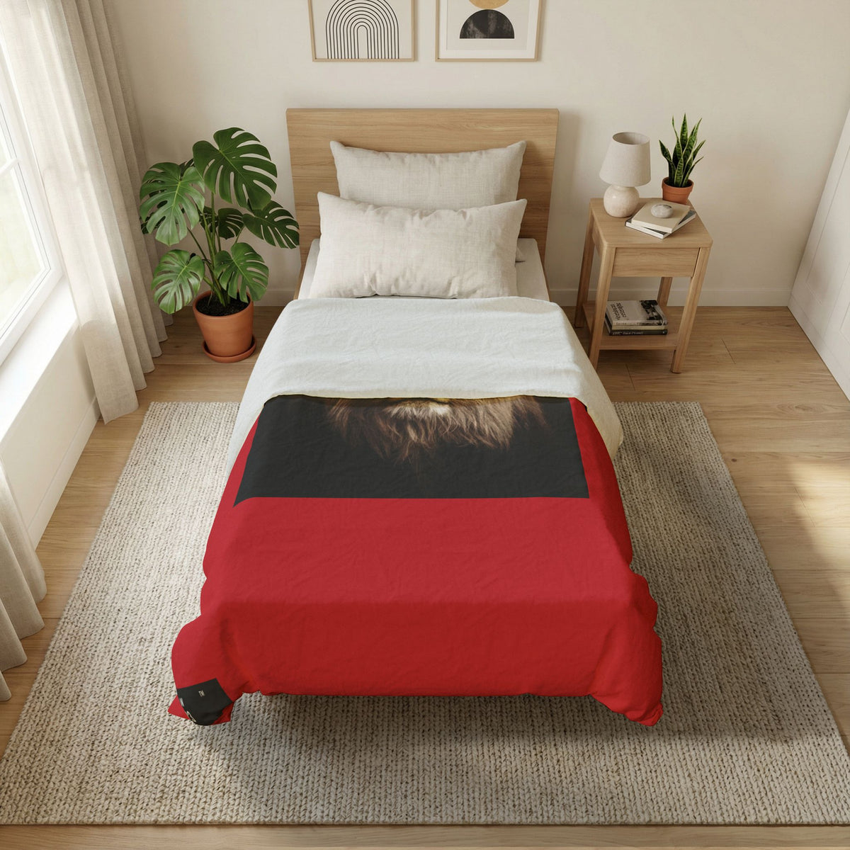 LW 123 Lion Portrait Cotton Duvet Cover