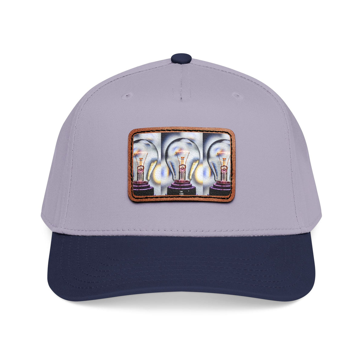 LW 123 Mid Profile Baseball Cap with Leather Patch (Rectangle)