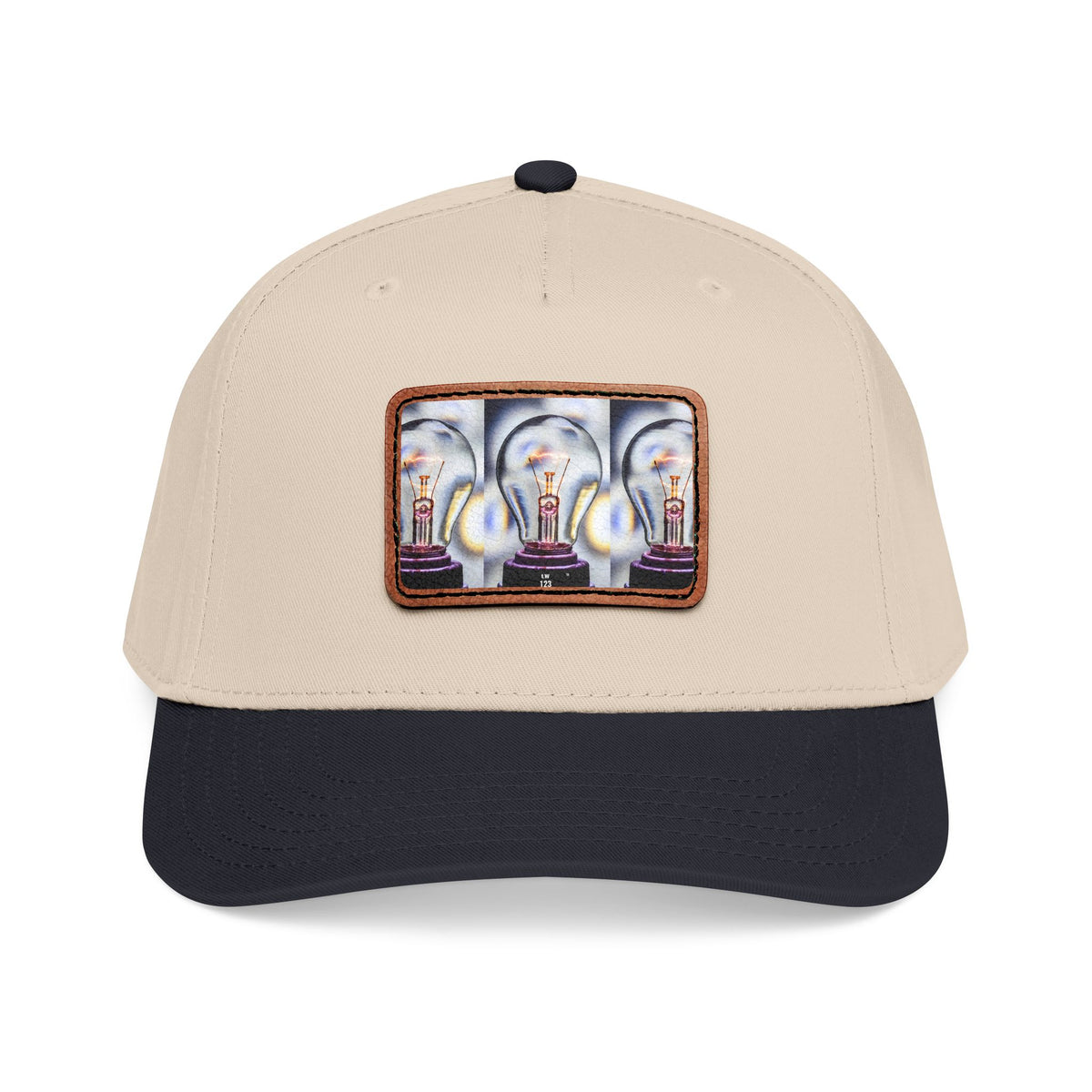LW 123 Mid Profile Baseball Cap with Leather Patch (Rectangle)
