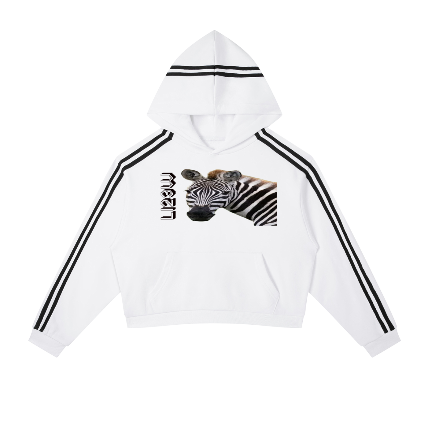 Contrast Side Stripe Cropped Hoodie