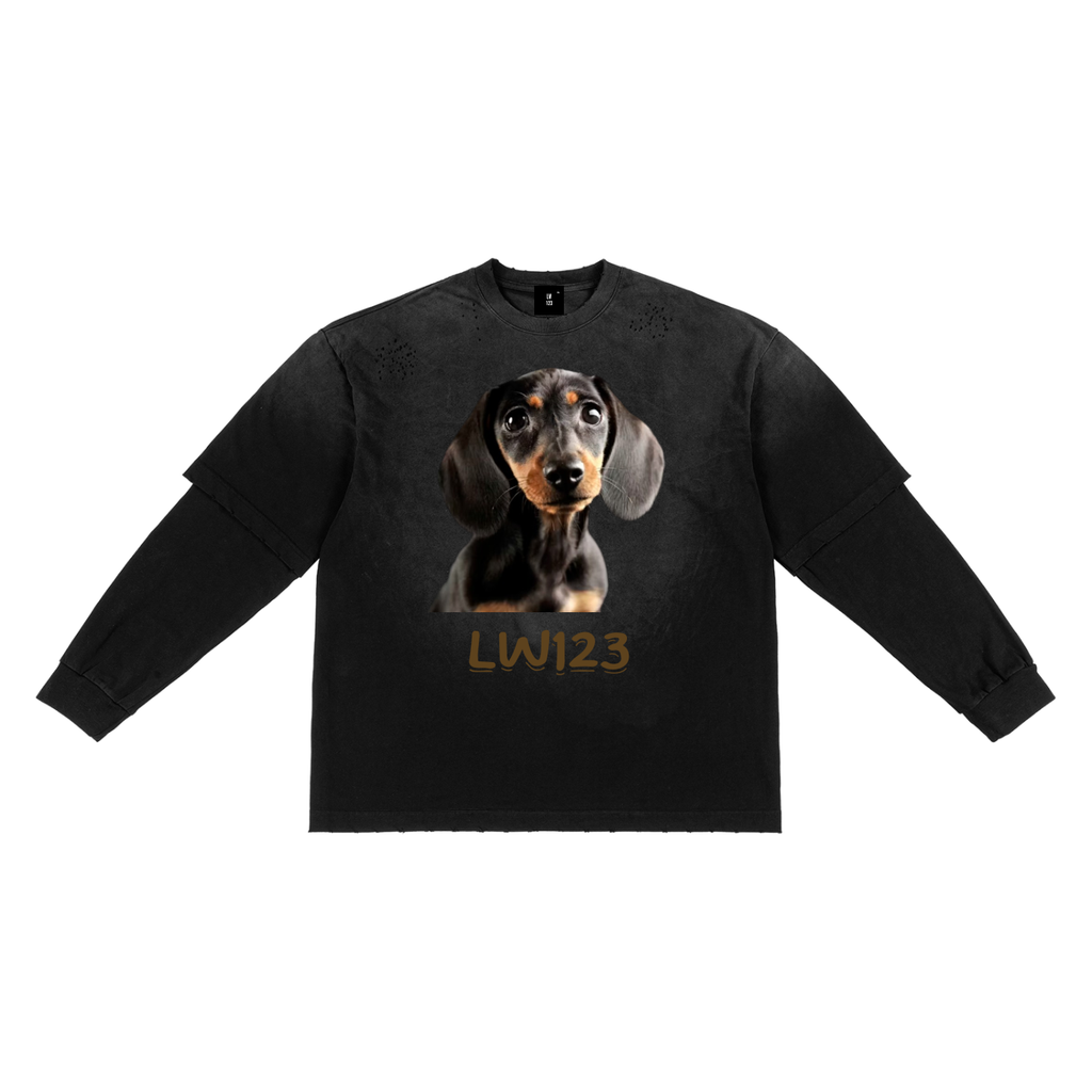 Sunfade Hand-Frayed Faux Two-Piece T-Shirt