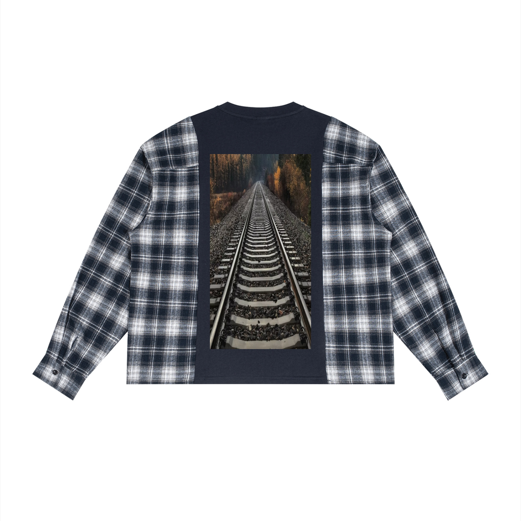 LW 123 Plaid Panel Long Sleeve T-Shirt