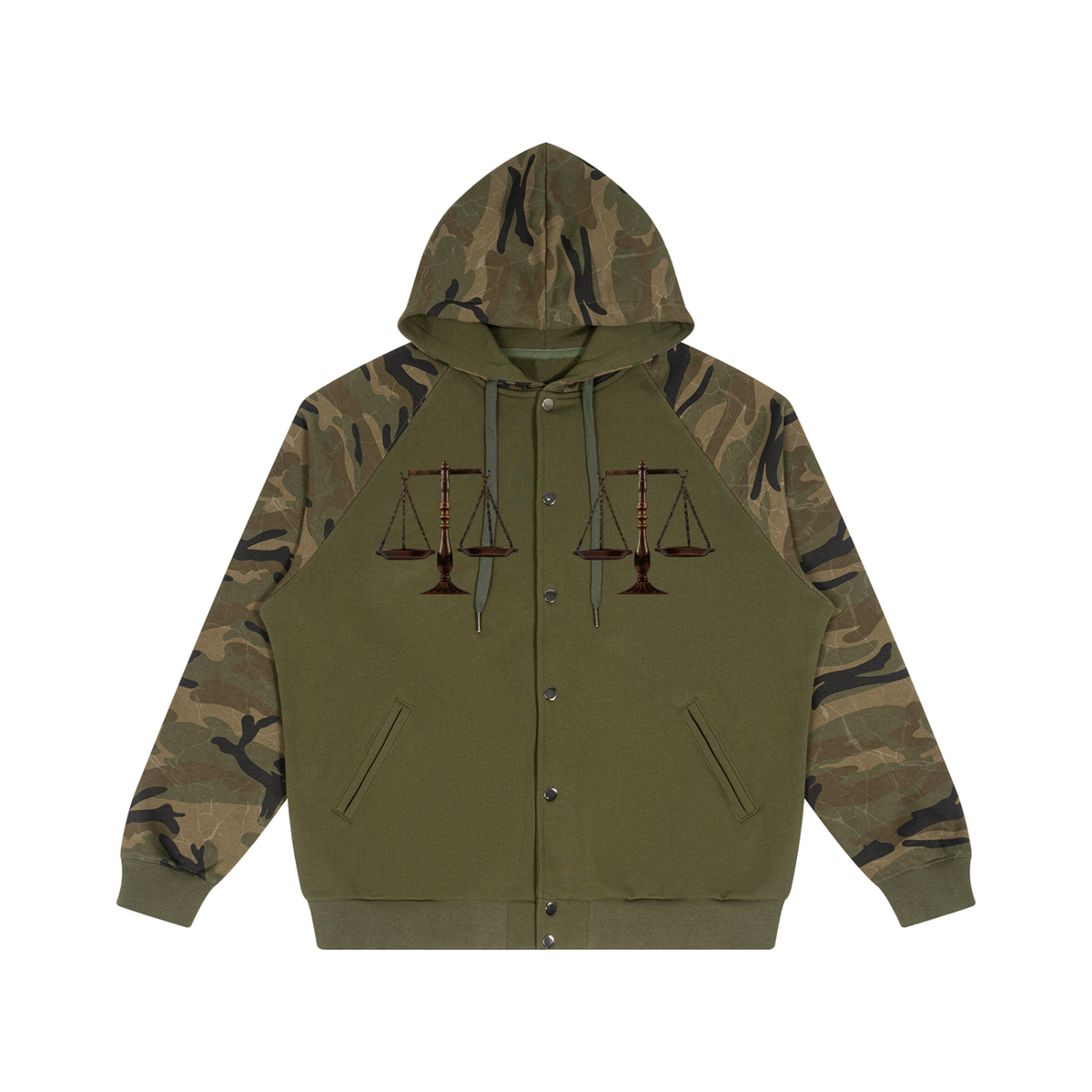 LW 123  Camo-Splice Raglan Zip Hoodie