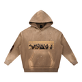 Vintage Washed Frayed Fleece Hoodie