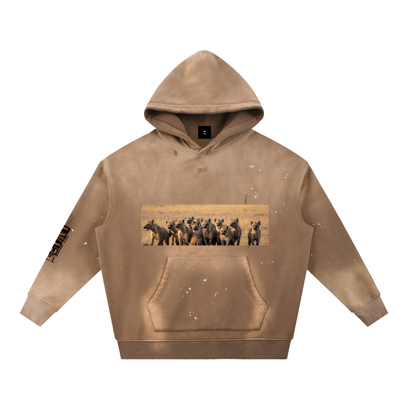 Vintage Washed Frayed Fleece Hoodie