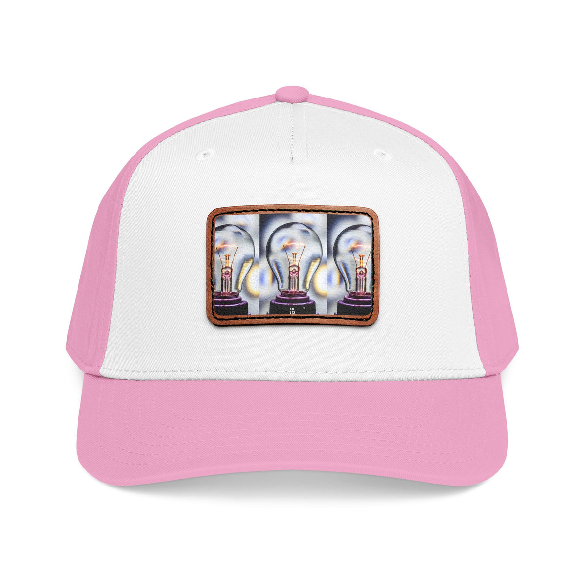 LW 123 Mid Profile Baseball Cap with Leather Patch (Rectangle)