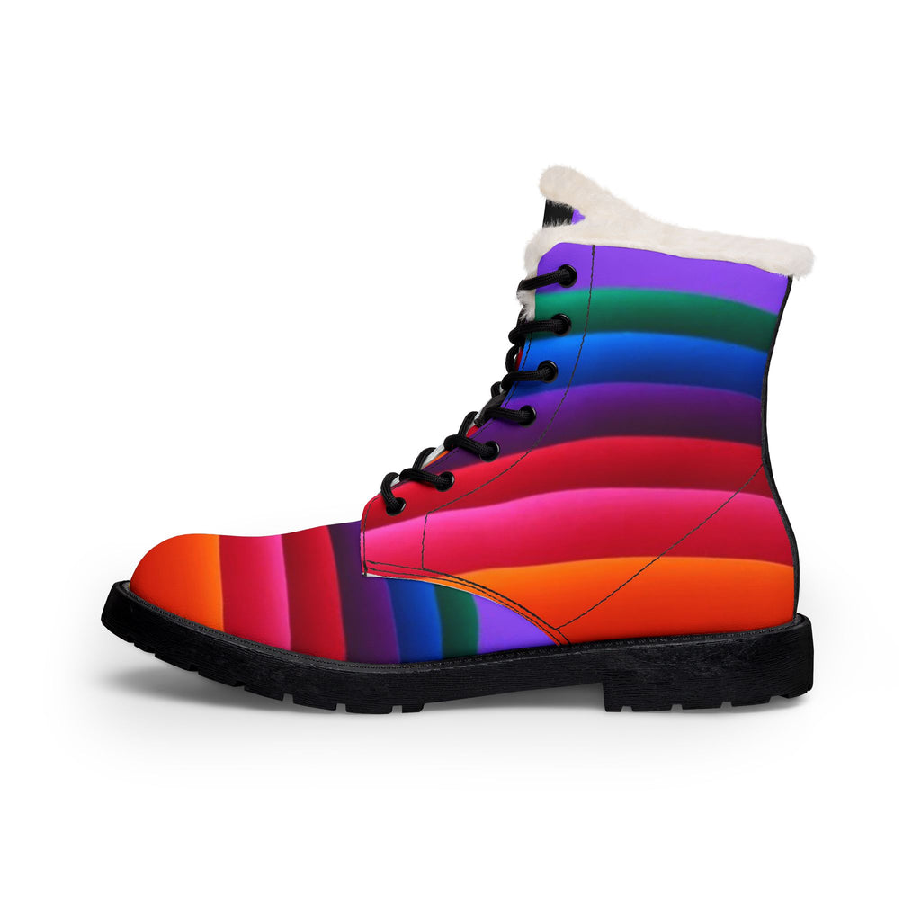 LW 123 Fur-Lined Rainbow Leather Boots
