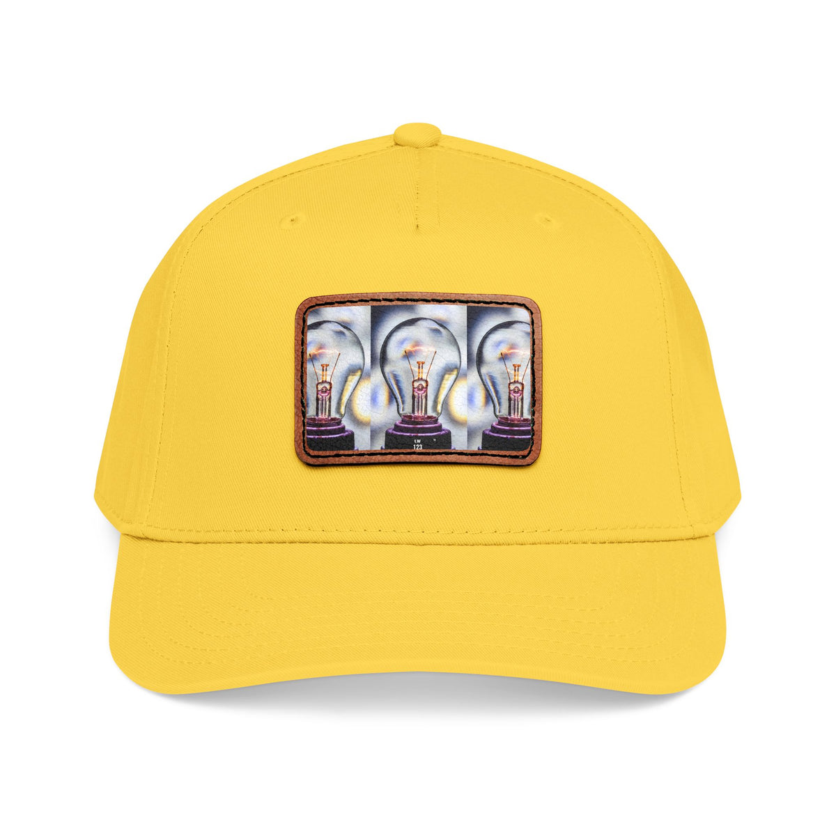 LW 123 Mid Profile Baseball Cap with Leather Patch (Rectangle)