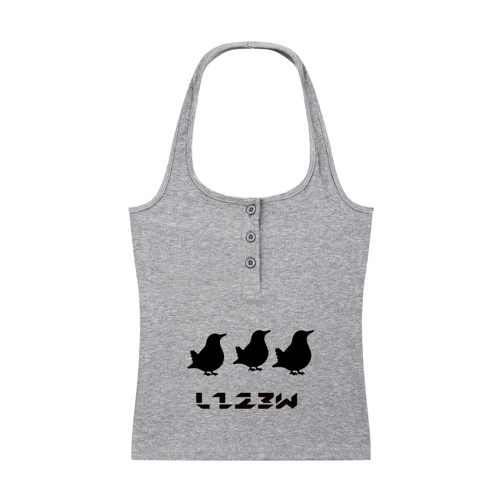 Women's Ribbed Henley Tank Top