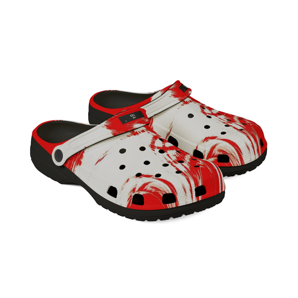 LW 123 Red Paint Splash EVA Clogs