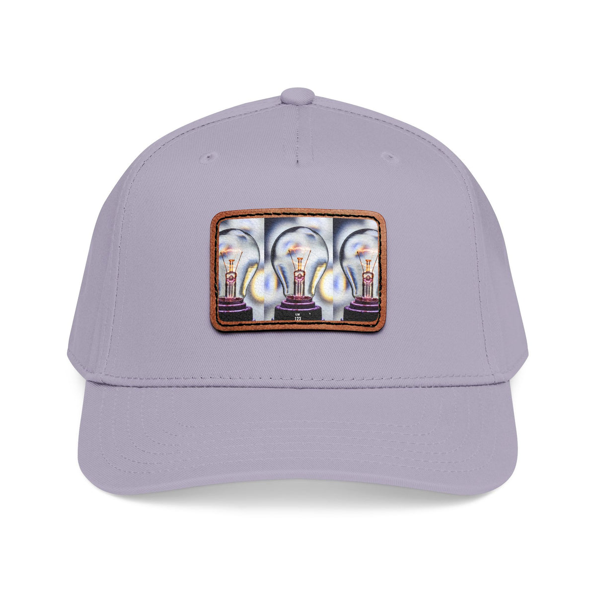 LW 123 Mid Profile Baseball Cap with Leather Patch (Rectangle)