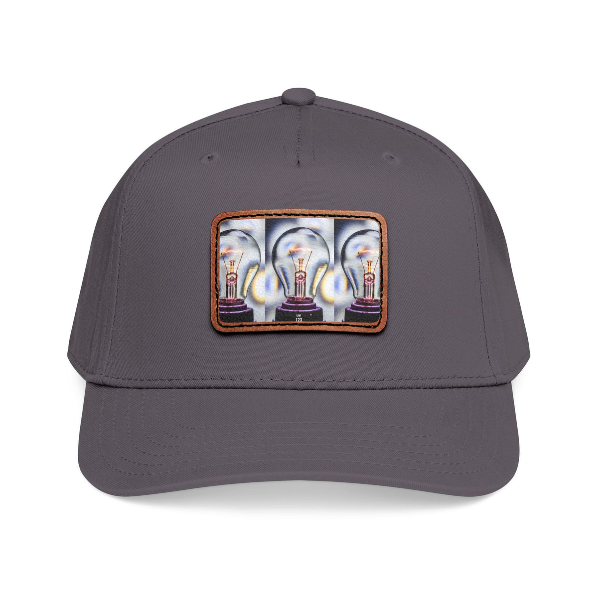 LW 123 Mid Profile Baseball Cap with Leather Patch (Rectangle)