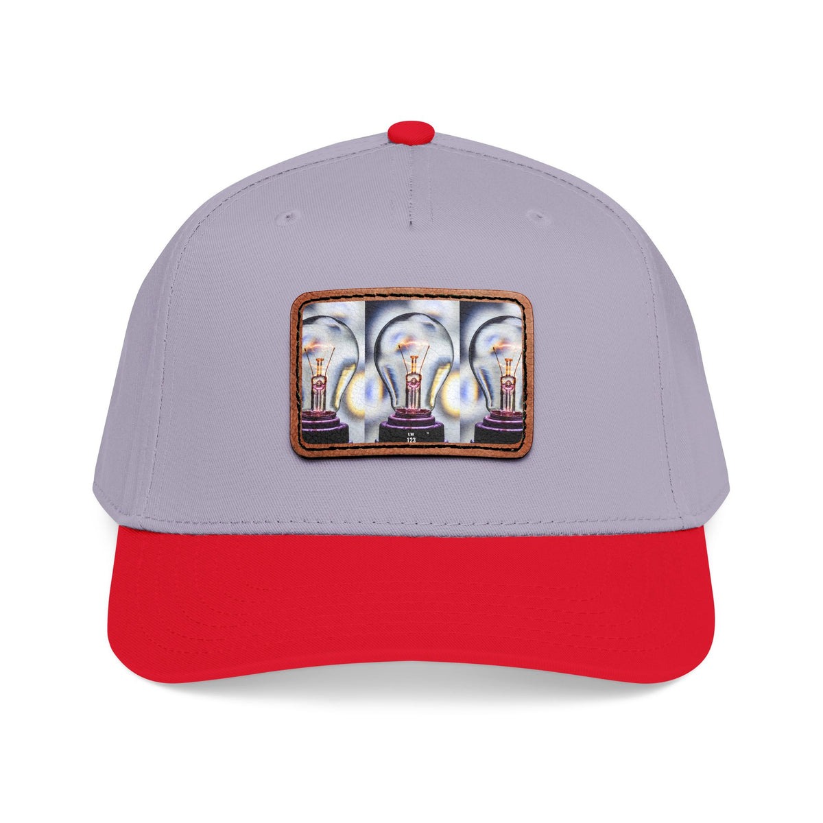 LW 123 Mid Profile Baseball Cap with Leather Patch (Rectangle)