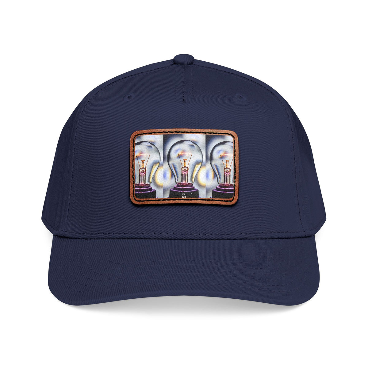 LW 123 Mid Profile Baseball Cap with Leather Patch (Rectangle)