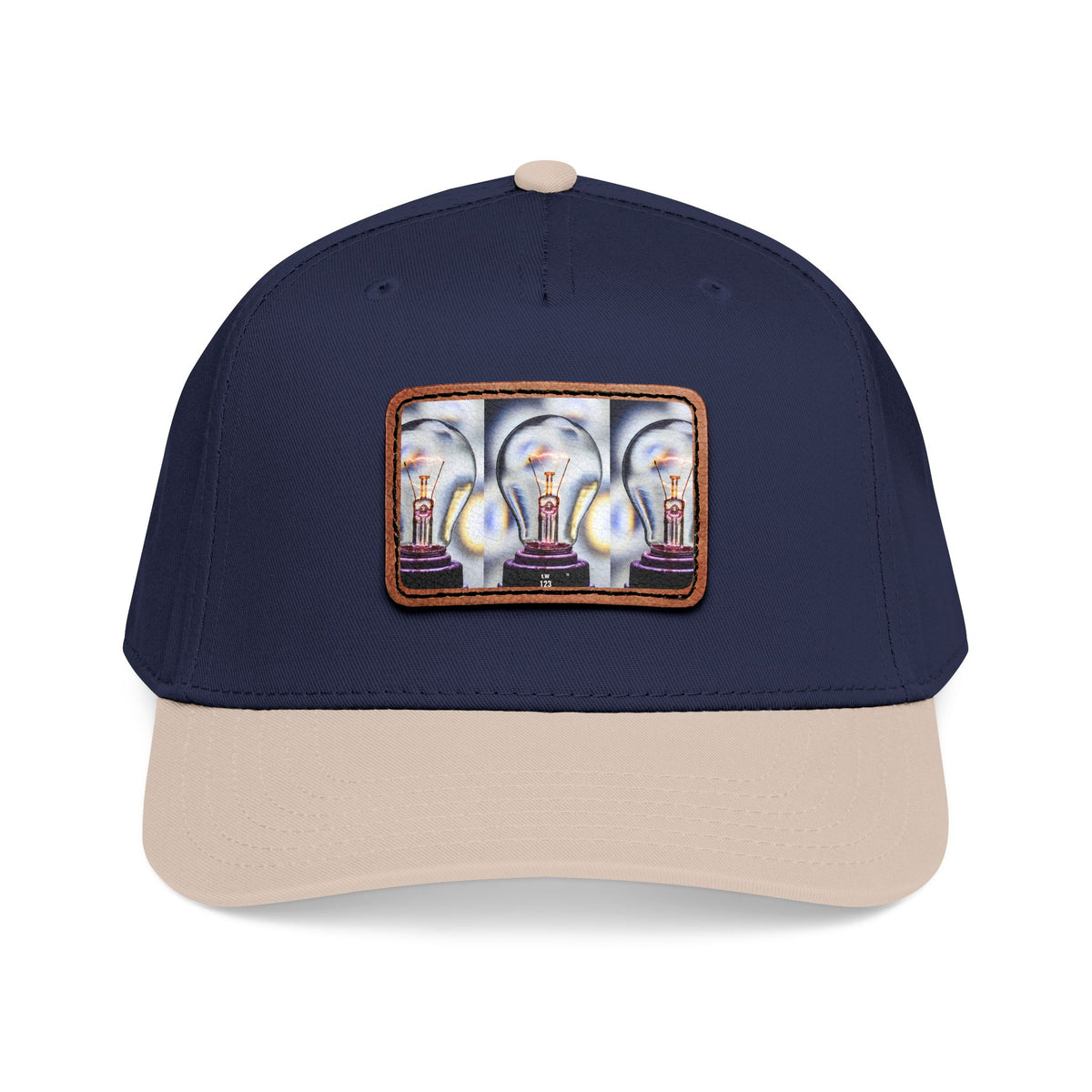 LW 123 Mid Profile Baseball Cap with Leather Patch (Rectangle)