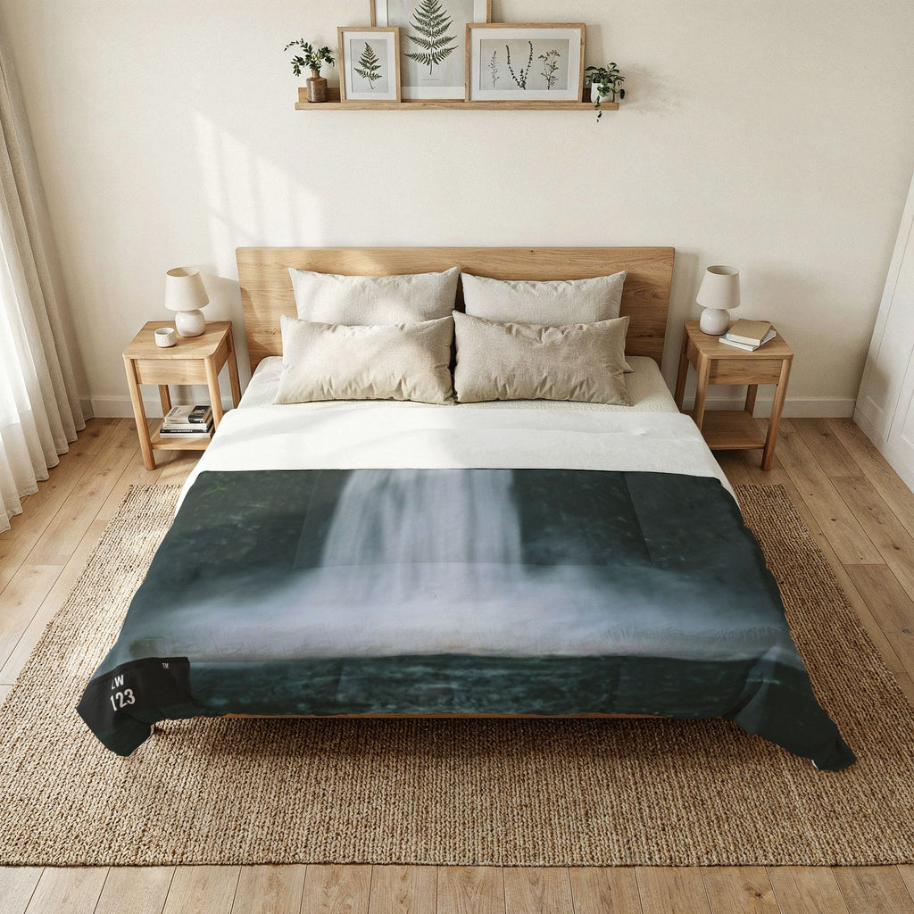 LW 123 Waterfall Cotton Comforter – Calming Nature Bedding for Bedroom Retreat