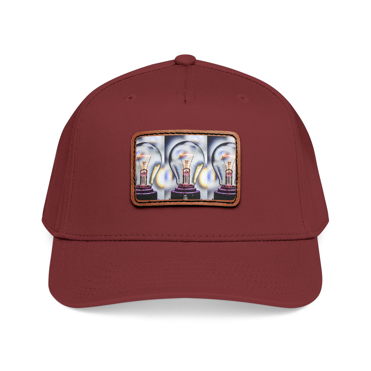 LW 123 Mid Profile Baseball Cap with Leather Patch (Rectangle)