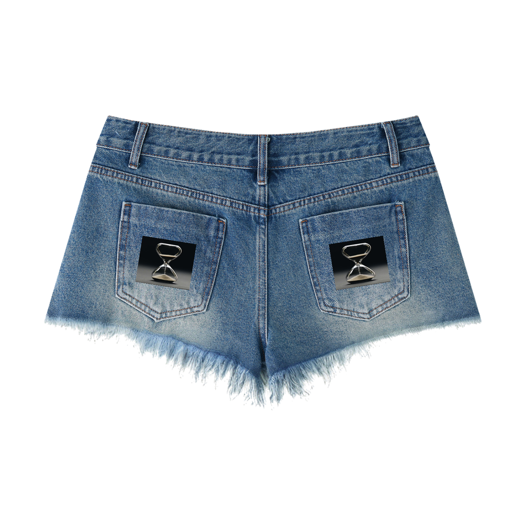 LW 123 Women's Vintage Wash Raw Hem Denim Shorts