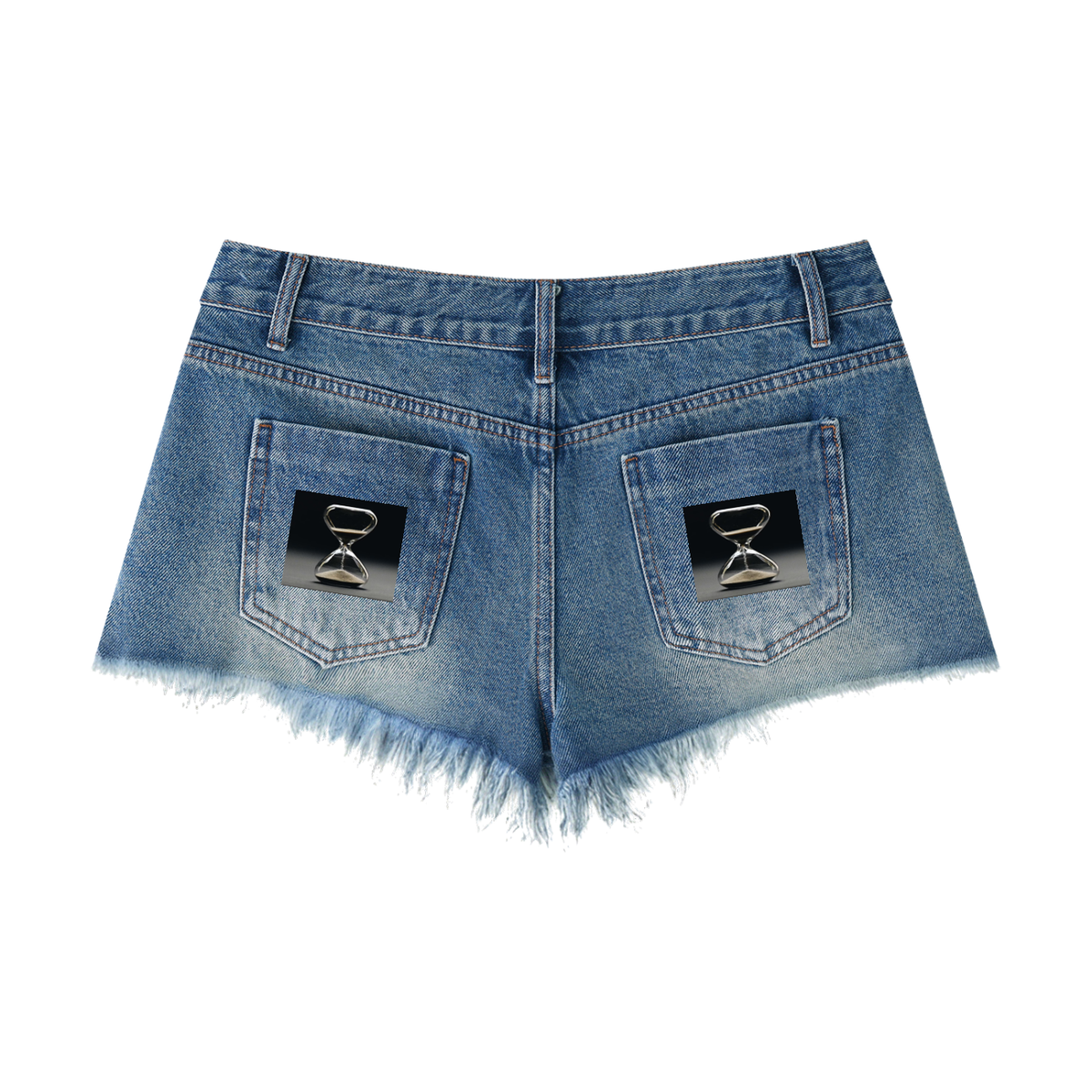 LW 123 Women's Vintage Wash Raw Hem Denim Shorts