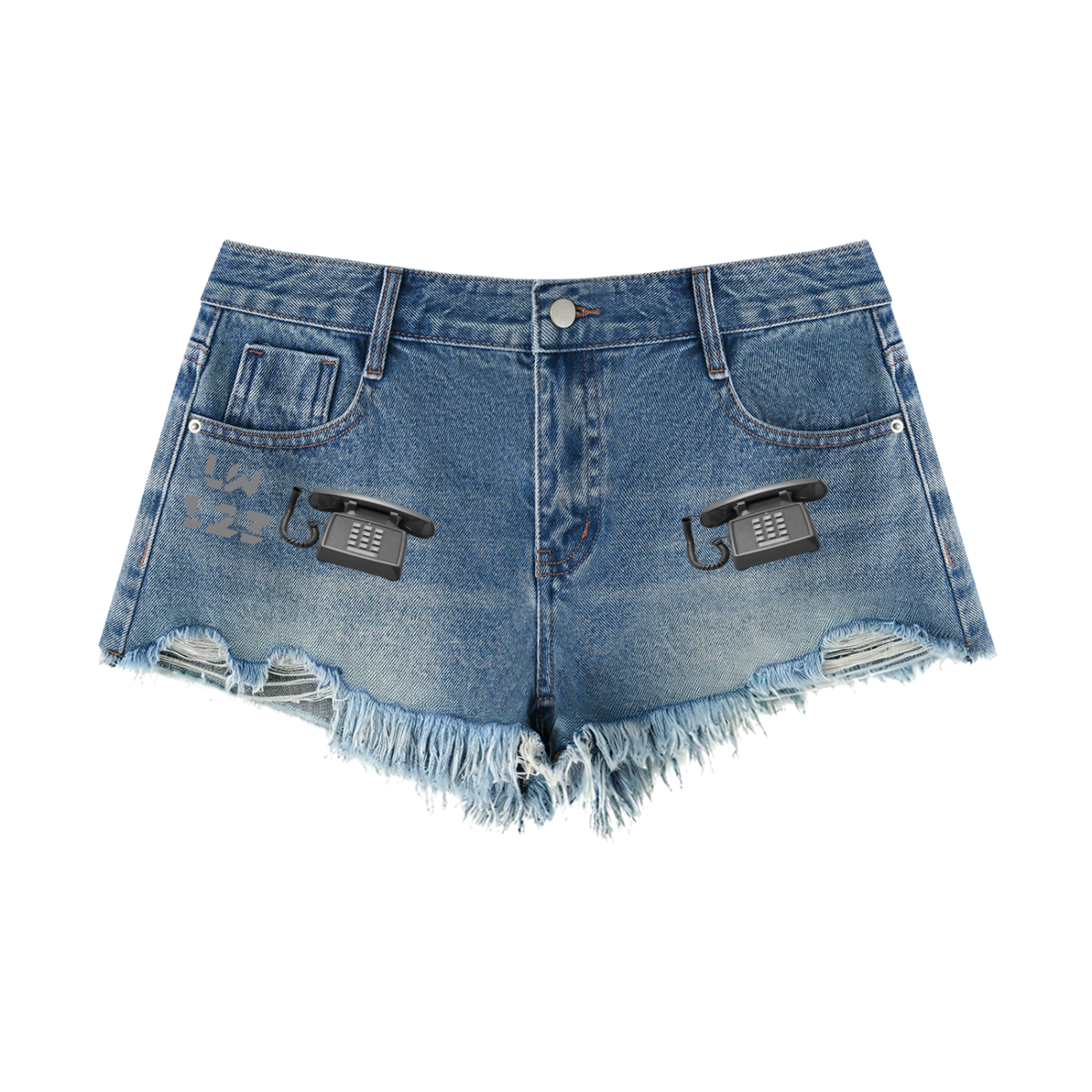 LW 123 Raw Hem Denim Shorts