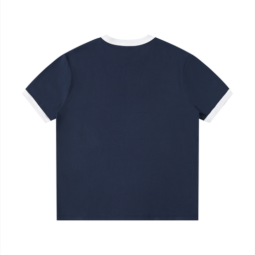 Contrast Edge Ribbed Crewneck T-Shirt