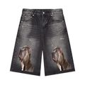 LW 123 Men’s Vintage Wash Wide Leg Denim Shorts