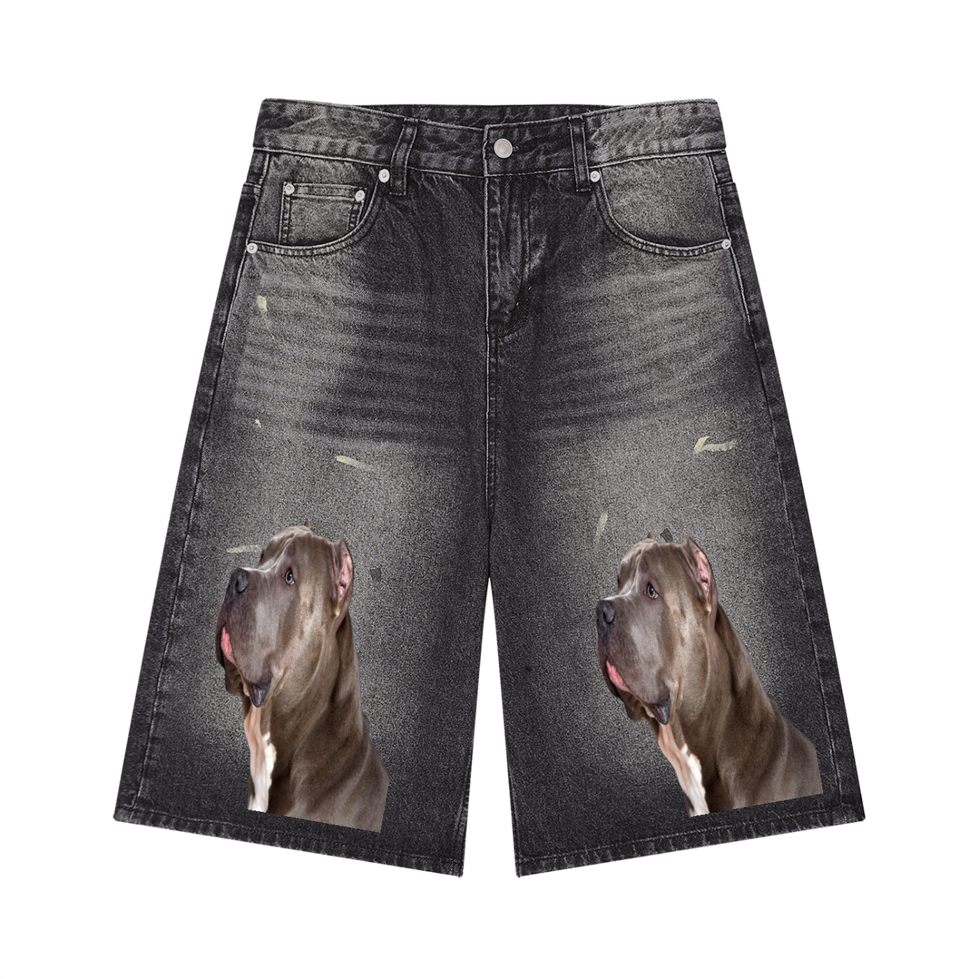 LW 123 Men’s Vintage Wash Wide Leg Denim Shorts