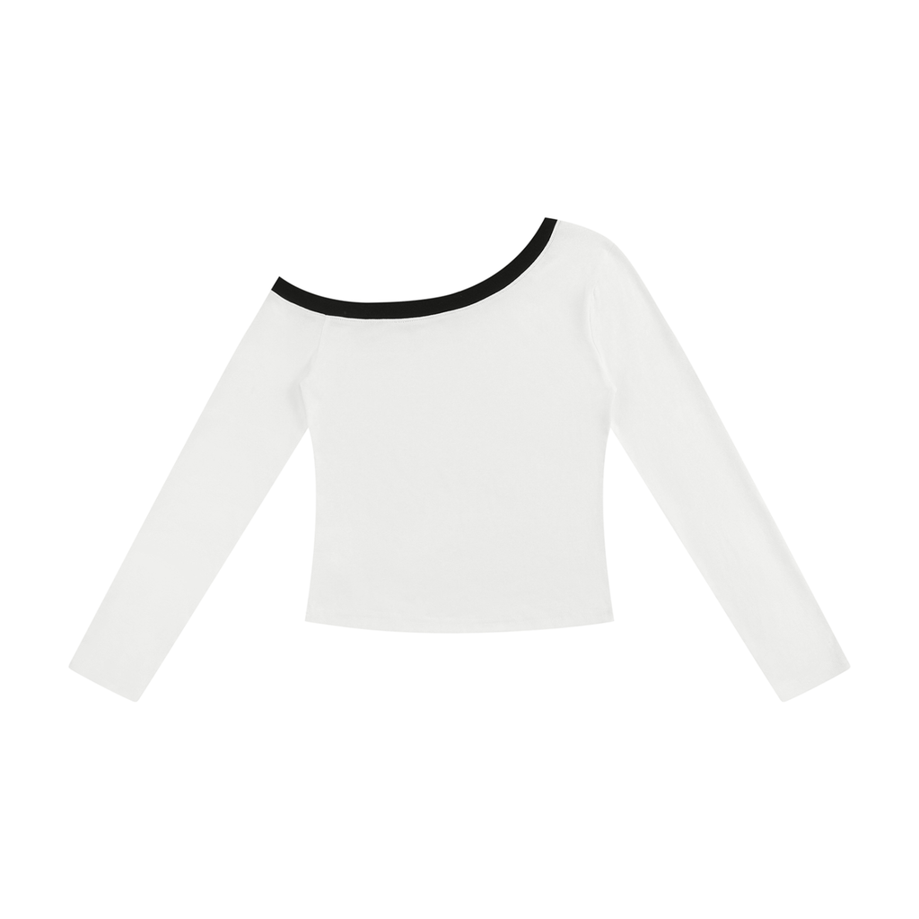 LW 123 Women’s Color Block Off-the-Shoulder T-Shirt
