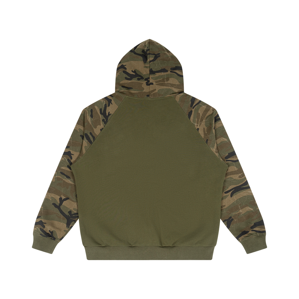 LW 123  Camo-Splice Raglan Zip Hoodie
