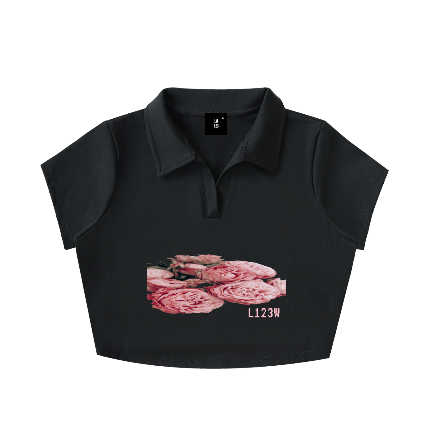 V-Neck Lapel Crop Top