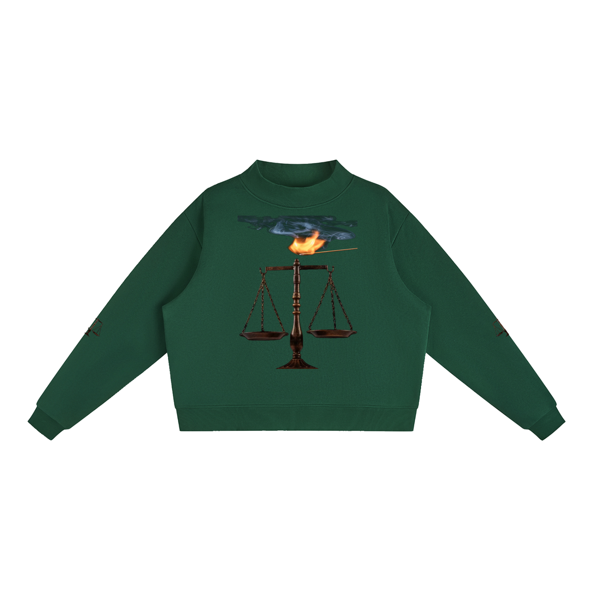 LW 123 Fleece Mock-Neck Crew Sweatshirt