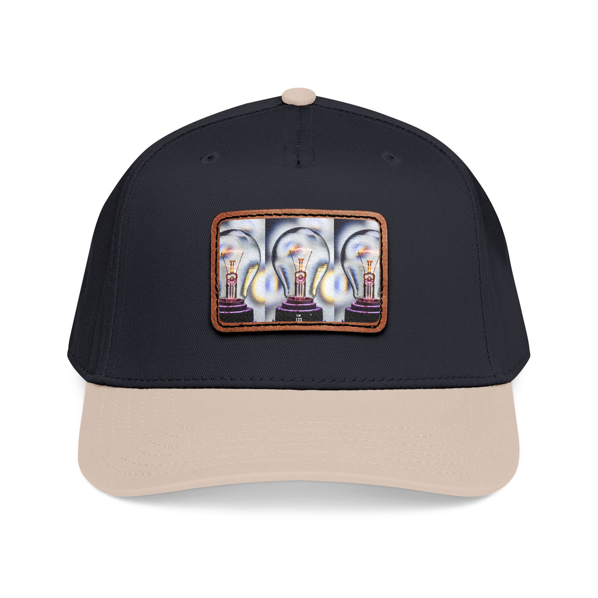 LW 123 Mid Profile Baseball Cap with Leather Patch (Rectangle)