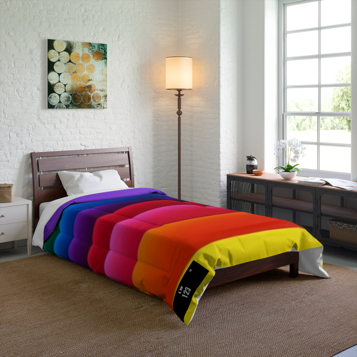LW 123 Rainbow Striped Comforter