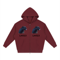 Unisex Loose Solid Full Zip Hoodie