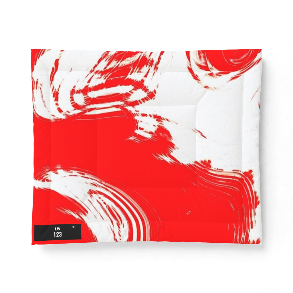 LW 123 Red Brushstroke Cotton Comforter