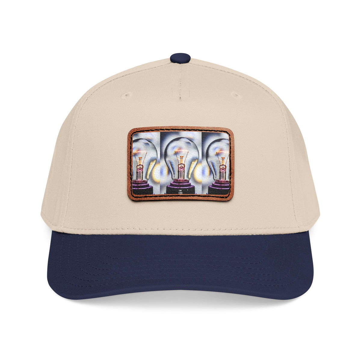 LW 123 Mid Profile Baseball Cap with Leather Patch (Rectangle)