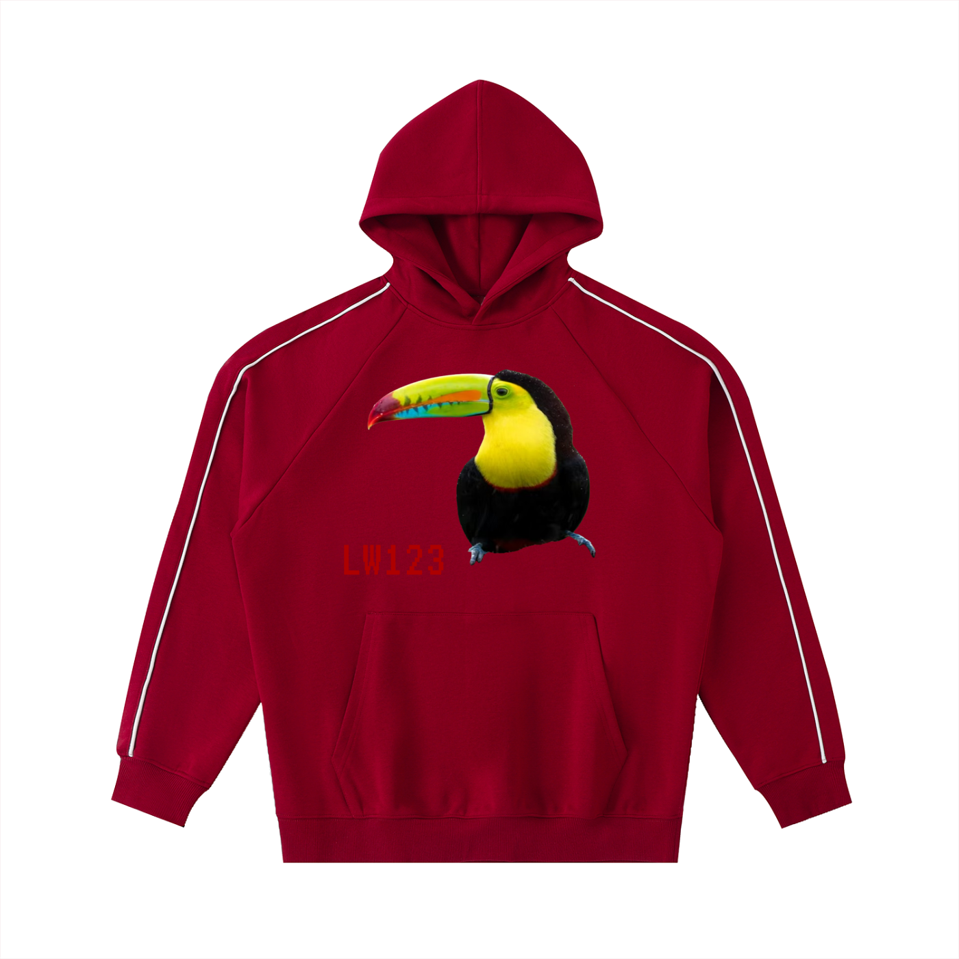 Contrast Piping Raglan Hoodie
