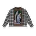 LW 123  Plaid Panel Long Sleeve T-Shirt