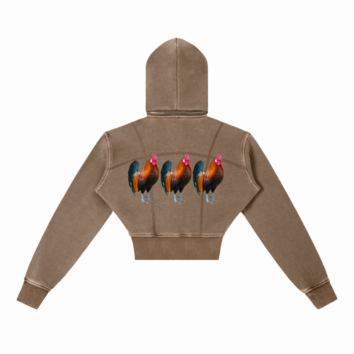 LW 123  Cropped Fleece Hoodie