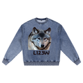 Snow Wash Oversized Crewneck Sweatshirt