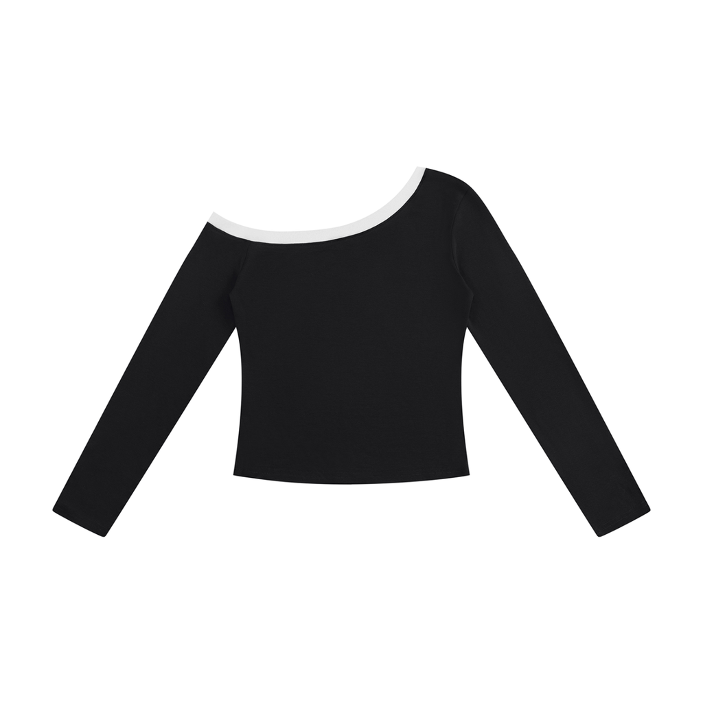 LW 123 Women’s Color Block Off-the-Shoulder T-Shirt