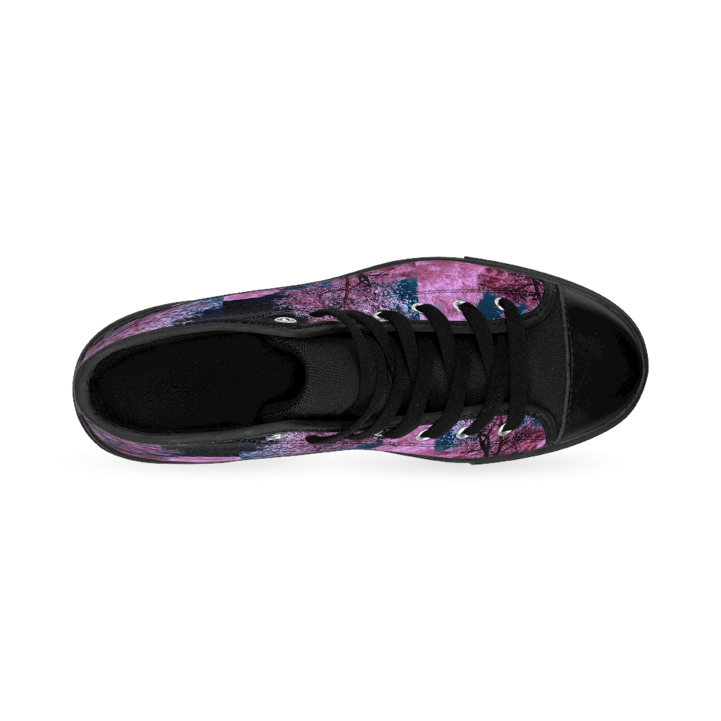 LW 123 High-Top Sneakers — Pink & Purple Forest Graphic (LW 123)
