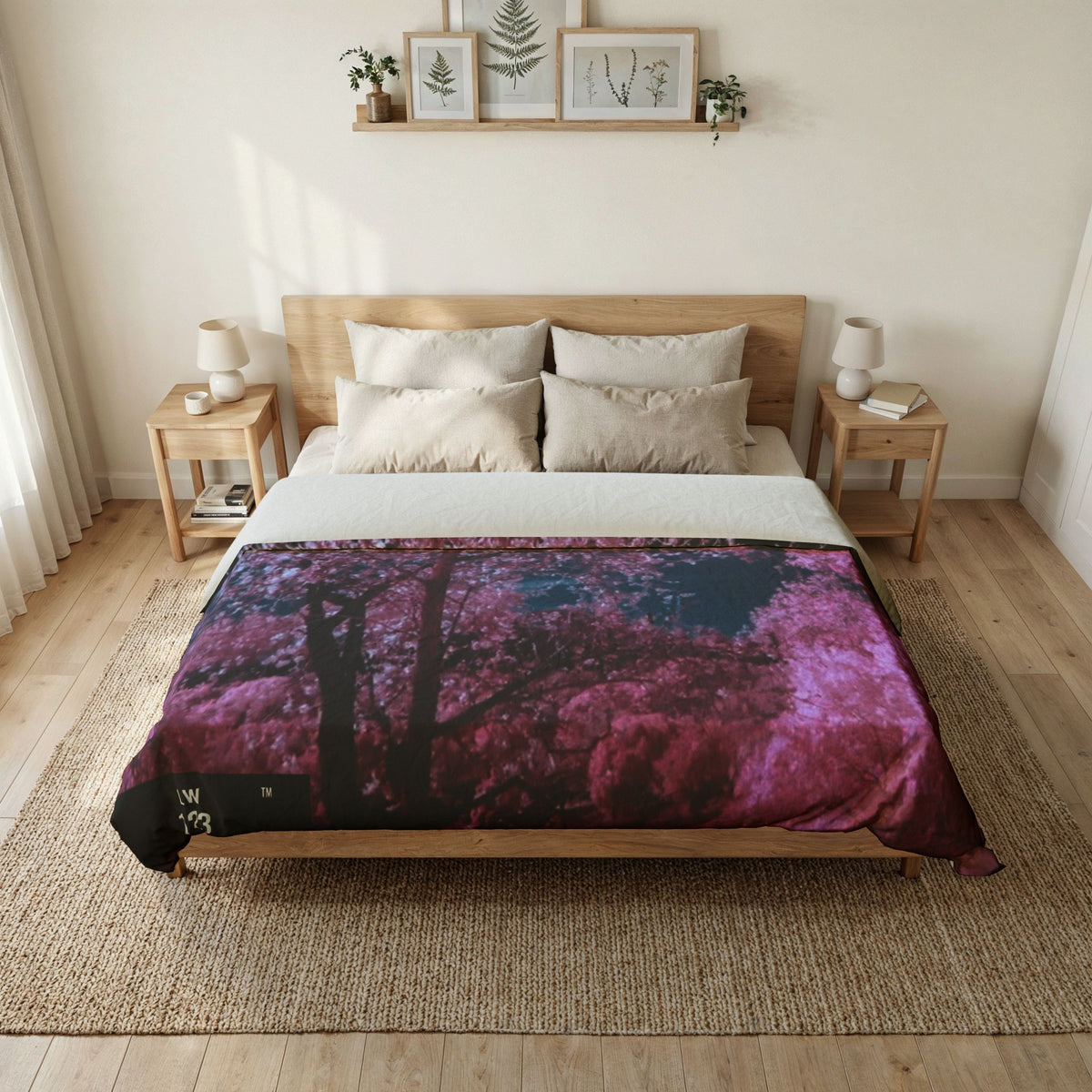 LW 123 Pink Cherry Blossom Cotton Duvet Cover — Floral Tree Scenic Bedding