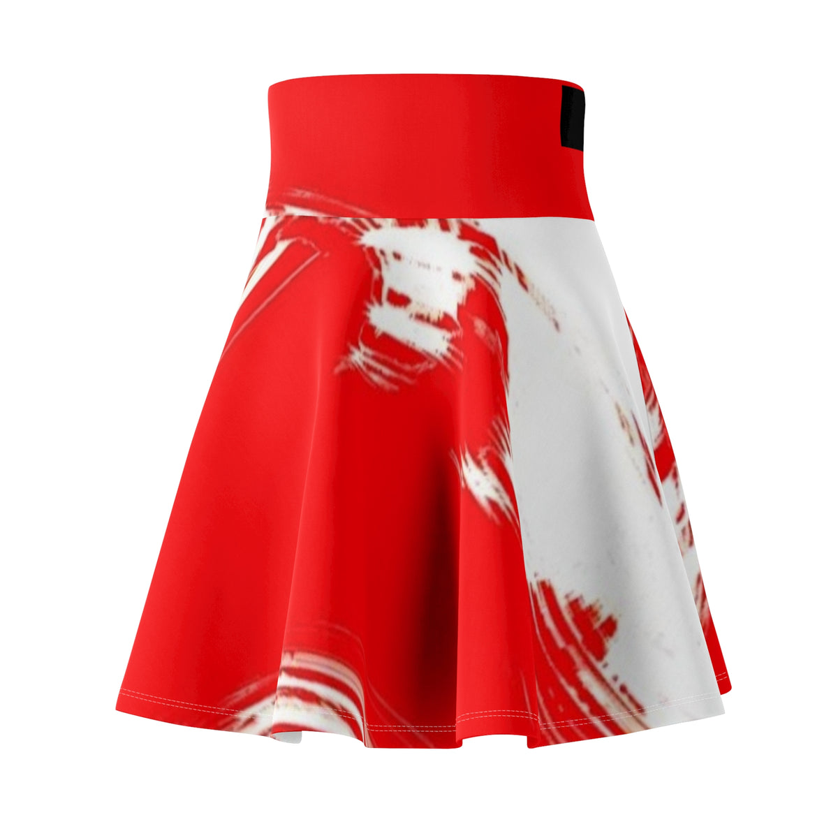 LW 123 Red & White Abstract Skater Skirt