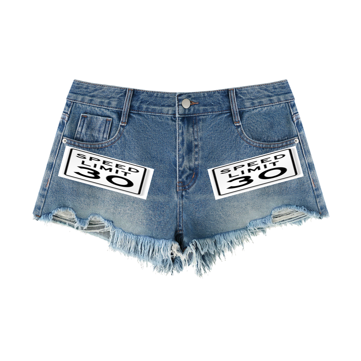 LW 123  Raw Hem Denim Shorts