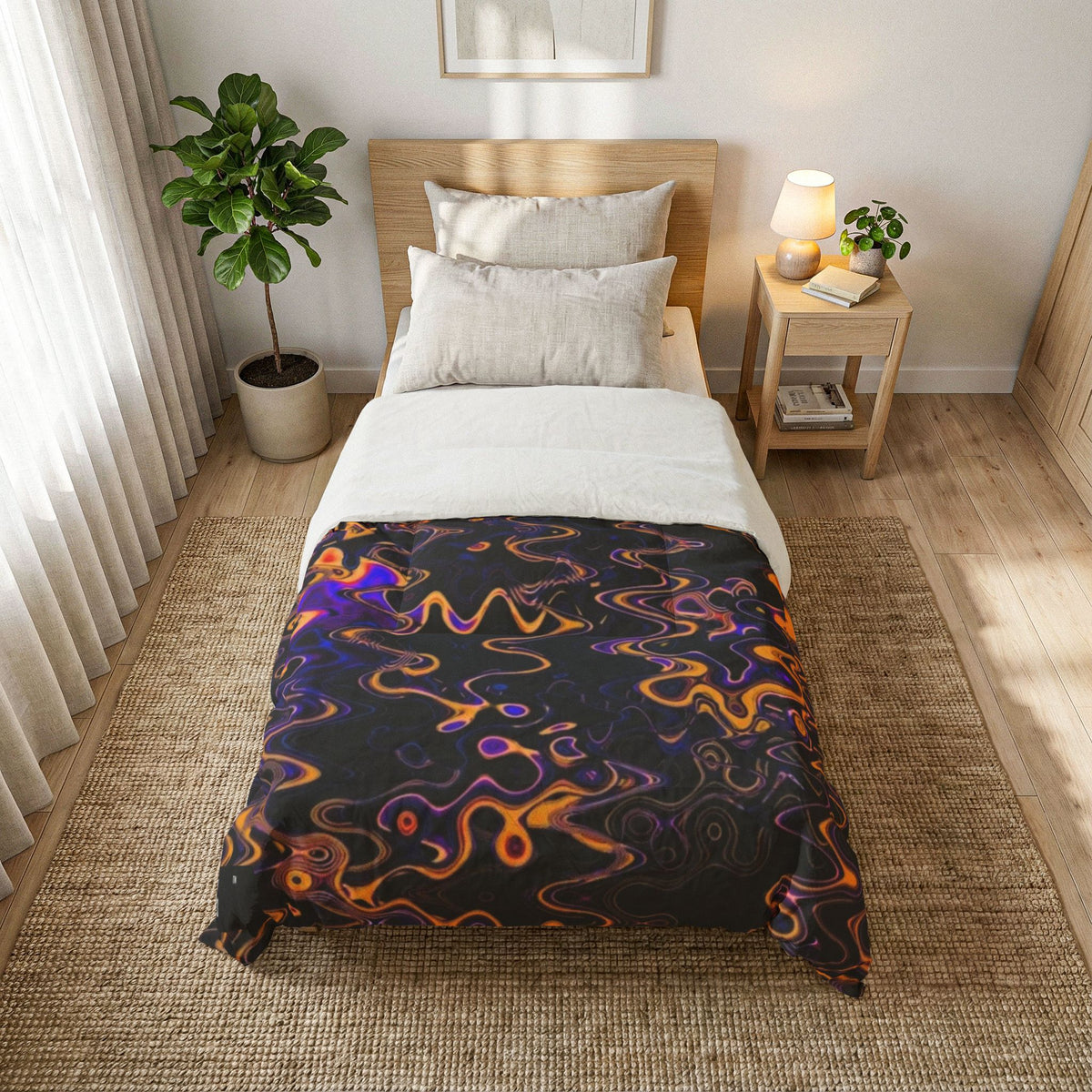 LW 123 Abstract Wave Cotton Comforter